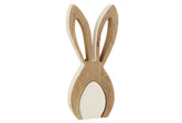 Oreilles de lapin Bois de manguier Blanc/Nat Grand - (40141)